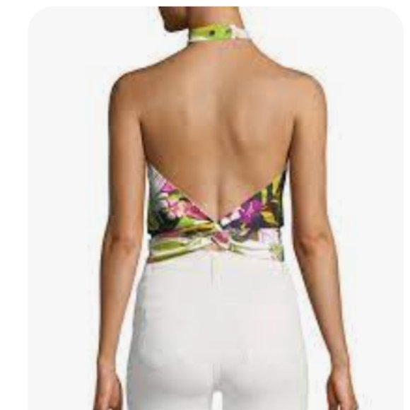 Trina Turk Reversible "Tamika" Secret Garden Halter Top  -Size Small - Picture 2 of 9